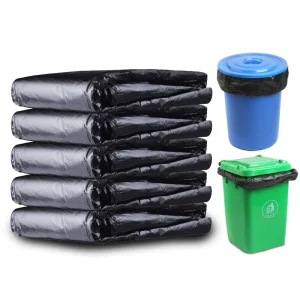 Household PE Garbage Bags Custom Printed Trash Liners with Drawstring