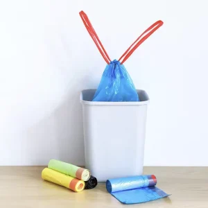 Household Plastic 30L 50L Colourful Draw String Trash Bags Bin Garbage Bag Kitchen Trash Bag
