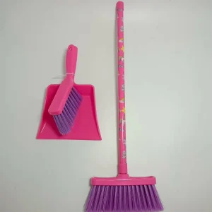 Household Plastic Broom Brush and Dustpan Set for Kids Children’s Cleaning Toy Set