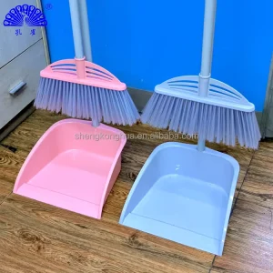 Household Plastic Broom and Dustpan Set Complete PET Plastic Combo for Indoor Garbage Cleaning Dustpan Cleaning Tool