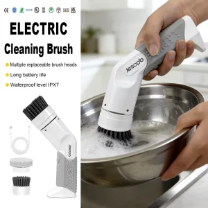 Household Plastic Electric Cleaning Brush with Waterproof Eco Friendly for Dishes Pots Sinks Bathtubs Windows