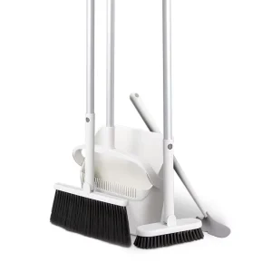 Household Plastic Head Broom Set with Dustpan for Cleaning Living Room Bedroom Bathroom