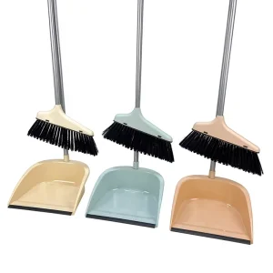 Household Plastic Soft Bristle Broom and Extendable Pole Dustpan Set Home Cleaning Tools Available