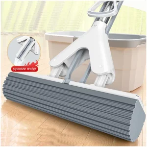Household Products Floor Cleaner Self Squeeze Sponge Mops with Stainless Pole