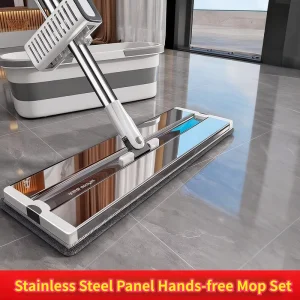 Household Self Watered Magic Flat Mop Bucket 360 Rotating Detachable 90% 100% Dehydration Rate Quick Absorption 6 Mopheads