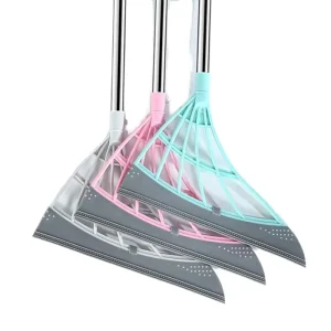 Household Silicone Floor Wiper School Cleaning Supplies Plastic TPR Broomstick Easy Clean Dance Floor Squeegee