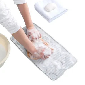 Household Silicone Scrubboard Non Slip Foldable Mini Thickened Laundry Mat Washboard New Generation