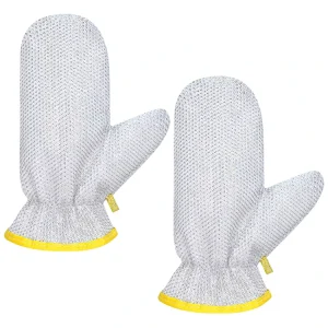 Household Silver Wire Dishwashing Gloves Heat-Resistant Waterproof Kitchen Cleaning Gloves Kitchen Wire Dish Washing Gloves