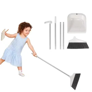 Household Small Space Folding Broom Floor Cleaning Tool Plastic Broom and Dustpan Set