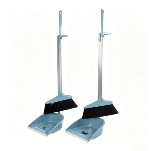 Household Soft Bristle Plastic Broom and Dustpan Set with Brushes