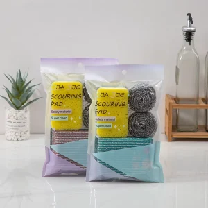 Household Sponge Scouring Pad Thickened Kitchen Cleaning Sponge Scrubber and Steel Wool Ball Set