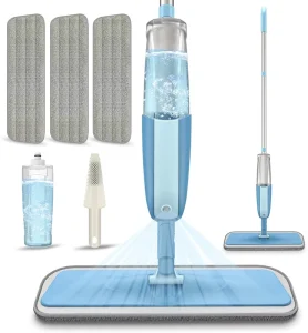 Household Spray Mop Removable Aluminum Handle with Cloth Mop Head Rectangle Pattern Home Use Floor Cleaning Tool