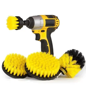 Household Tooling 4 Pack Drill Brush Attachments Set All Purpose Drill Brush Cleaning Kit for Grout Floor Tub Shower Tile Car