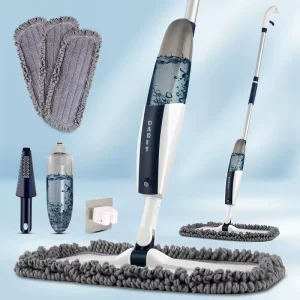 Household Wet Spray Mop for Floor Cleaning with 3 Washable Pads Microfiber Dust Floor Mop with Sprayer Mopping