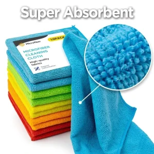 Houseware Microfiber Cleaning Cloth Ultra Absorbent Lint-Free Micro Fiber Towels for Kitchen Glass Household Cleaning