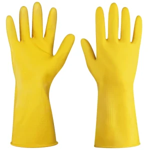 Housework Cleaning Hand protection Premium Reusable Waterproof Dishwashing Yellow Latex Household Rubber Gloves