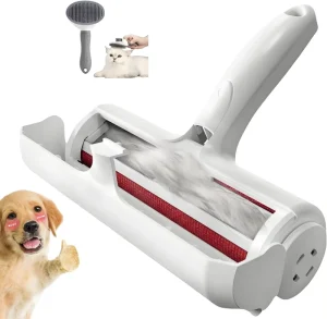 Imported Antibacterial Reusable Brush Fabric Pet Fur Remover Roller Manual Back Forth Rolling Design No Adhesive Sheet Pet