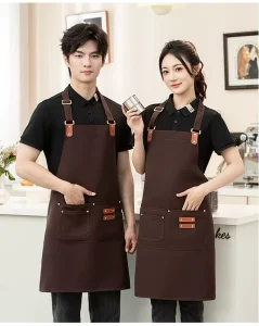 In Stock Customizable Logo Cotton Sleeveless Apron Personalized Colorful Embroidery Sublimation Design