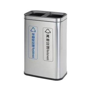 Indoor 3 Compartments Trash Can Open Top Recycle Garbage Bin Waste Bins