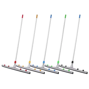 Indoor Foam Tile Floor Squeegee With Long Handle Industrial Use Aluminum Head Double Rubber Blade Water Wiper for Cleaning