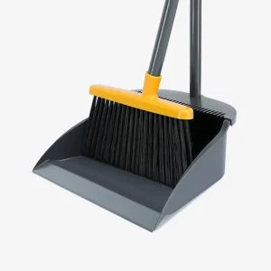 Indoor/Outdoor Dust Pan and Broom Cleaning Tool Long Handle Heavy Duty Cleaning Broom and Dustpan Set