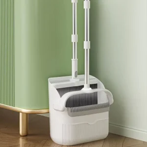 Indoor Outdoor Garage Kitchen Room Office Lobby Use Long Handle Standing Combo Self Cleaning Teeth Broom and Dustpan Set
