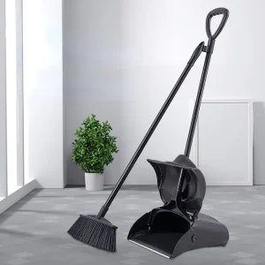 Indoor Outdoor Soft Bristle Floor Sweeping Broom Combo Set Foldable Stand Up Broom and Dustpan Set