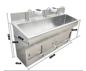Induction Foot Pedal Hand Wash Sink Stainless Steel Hospital Surgical Scrub Sink Medical Basin Sink