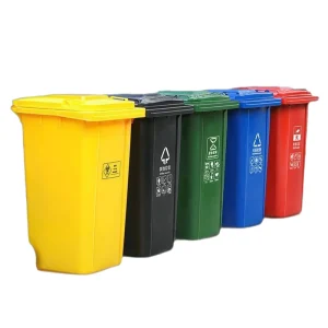 Industrial 240 Liter Outdoor Garbage Rubbish Bin Poubelle Dustbin Mobile Waste Container Plastic Trash Can With Wheels and Lid