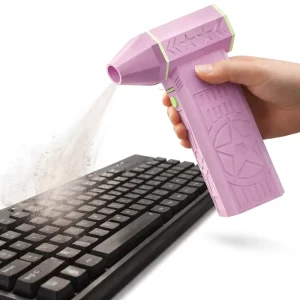 Industrial Computer Keyboard Air Duster Cordless High Pressure Electric Blower 8000mAh Battery 500CFM Airflow for Deep Cleaning