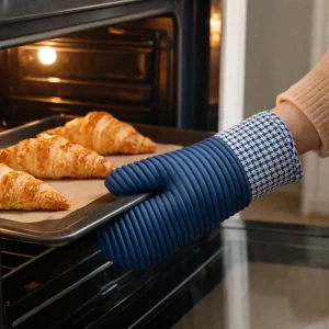 Industrial Grade Silicone Waterproof Heat Resistant Eco Friendly Oven Gloves Mitts Set Custom Logo Thick Build Dishwasher Safe