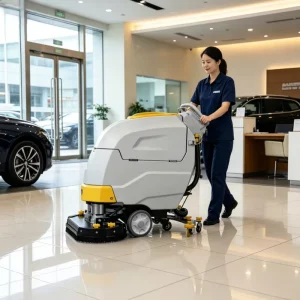 Industrial Hard Floor Cleaning Machine Dual Brush Automatic Low Noise Floor Scrubber