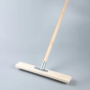 Industrial Heavy Duty Outdoor Yard Stainless Steel Wire Broom Head Sweeping Brush Ergonomic Wooden Handle DIY OEM Customizable