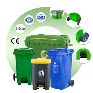 Industrial Large Outdoor Waste Wheelie Bin 660L 1100 Litre Recycling Garbage Bin With Lid and Pedal