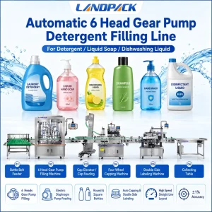 Industrial Multi Head Epoxy Toilet Cleaner Liquid Laundry Detergent Filling Line Machine
