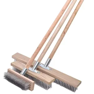 Industrial OEM Manual Steel Wire Floor Brush with Wooden Handle Powerful Cleaning and Decontamination Tool