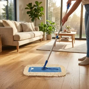 Innovative Portable Aluminum Handle Cotton Yarn Rectangular Housekeeping Dust Mop for Nursing Home Floor Cleaning