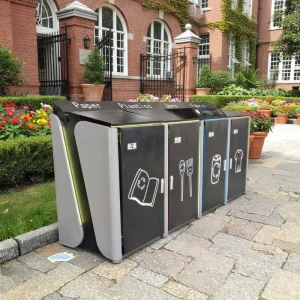 Intelligent 240L Standing Storage Waste Bin for Outdoor Usage Combined Type Garbage Classification Bin