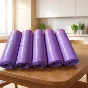 Interleaved Drawstring Heat Seal Customizable Garbage Bag Disposable HDPE Thicker Bin Liner Kitchen Cleaning Bag