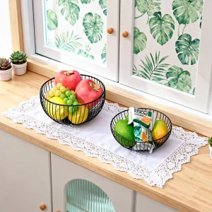 Iron Kitchen Food Holder with Cutout Texture for Household Storage