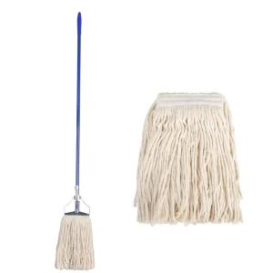 Iron Spring Clip Strip Mop Connector with Long Handle Cotton Cleaning Handle Custom Mop Head Designs