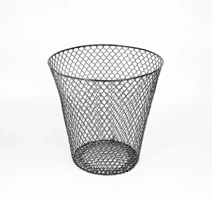 Iron Wire Waste Bins Black Color Customized Size Trash Paper Basket for Office Garbage Bin