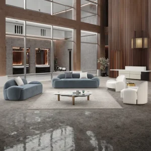 Italian Luxury 1 2 3 Seater Contemporary Velvet Minimalist Sofa Set for Mall and Villa Living Room Furniture