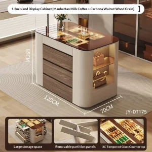 Italian Minimalist Jewelry Island Counter Cloakroom Master Bedroom Floor Display Cabinet with Jewelry Bag Storage