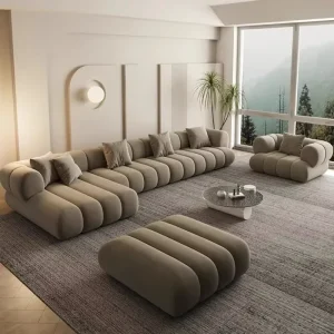Italian Solid Wood Reclining Sofa Bed Set