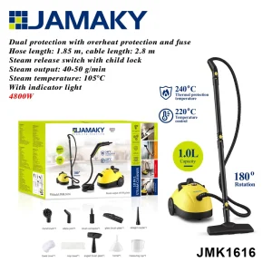 JAMAKY 4800W Steam Cleaner 10 in 1 Steam Mop High Pressure 3.5Bar 105C 220C Temp with Child Lock for Home Floor Windows