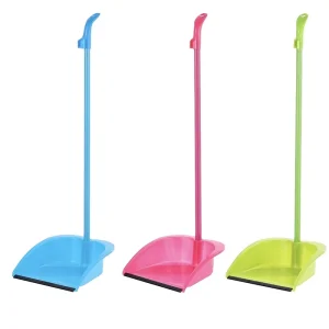 JY 1307 Household Floor Cleaning Dustpan Colorful Long Handle Soft Bristles PET Broom Head Plastic