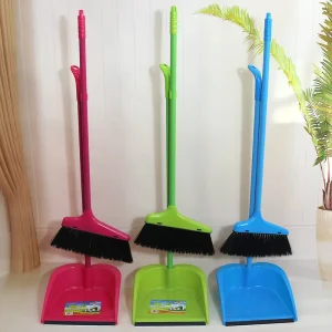 JY1375 Modern Household Long Handle Broom Set Factory Direct Sale Soft PET Bristles Home Cleaning Broom and Dustpan