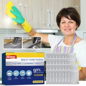 Jakehoe Multi functional Cleaner Tablet Grease Oil Cleaning Sink Clothes Stains Kitchen Household Bio enzyme Clean Tablets