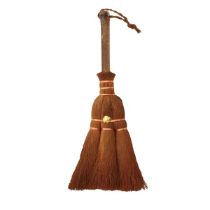 Japan Style Short Handle Cleaning Brooms with Black Bamboo Handle Palm Ekel Brooms and Dustpans China Supply
